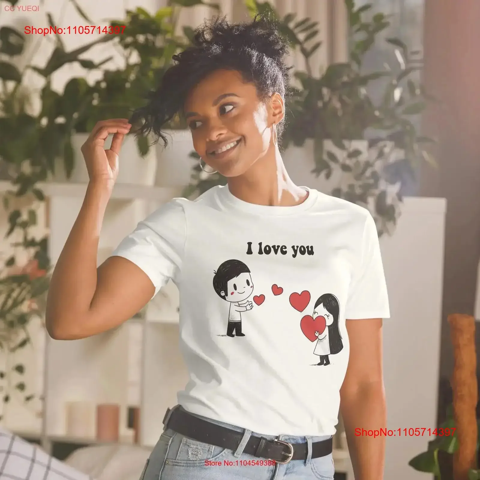 I love you shirt Cute Valentine's Day Couple Marriage proposal T with hearts tee vintage Washed designer clothes Stylish