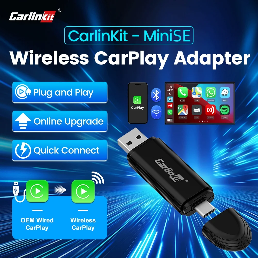 CarlinKit Wireless Carplay Adapter 2024 Mini Carplay Car USB/Type C Dongle OTA Update 5G Wifi  Adapter for Spotify Mazda Hyundai