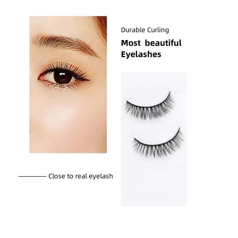 شريط قطني غير مرئي مقاوم للماء بتصميم طويل طبيعي يناسب العيون، وصلات رموش قابلة لإعادة الاستخدام، شريط كامل لمكياج العيون اليومي