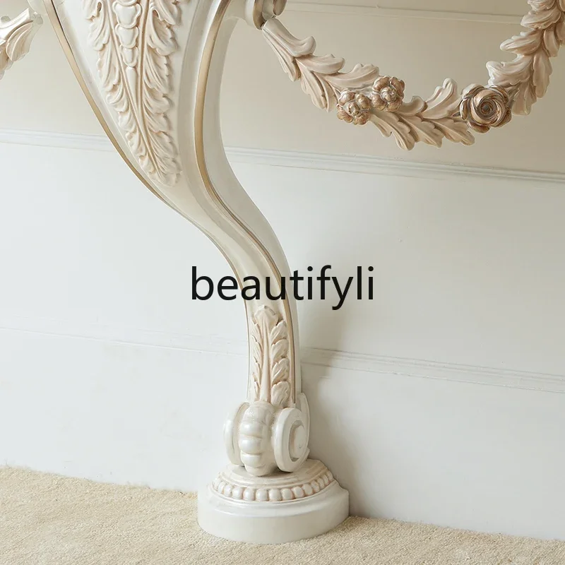 yj9 French palace entrance table solid wood European shelf hand-carved