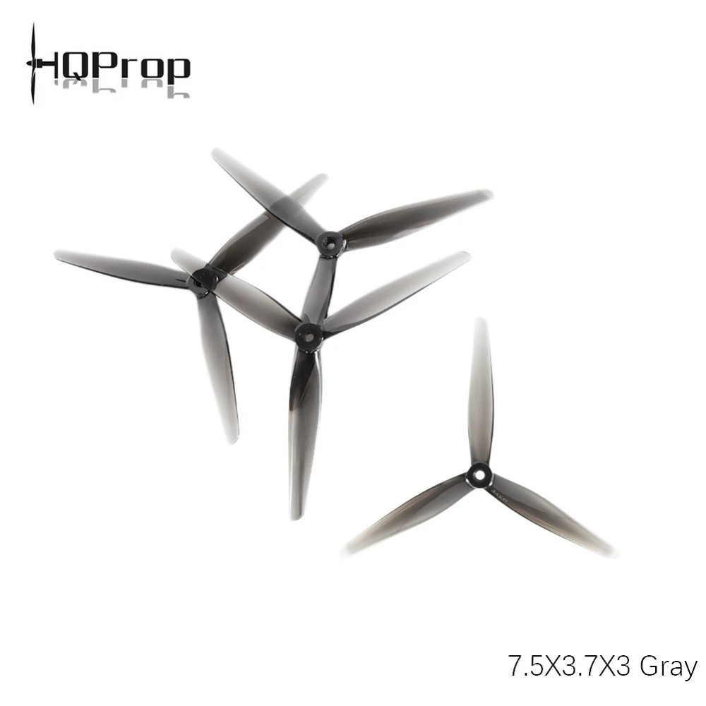 Hqprop 7.5x3.7x3 رمادي فاتح 2cw 2ccw 7.5 بوصة 3 شفرات مروحة كربونات بولي لمحرك بدون فرش Fpv Racing Rc Drone #1