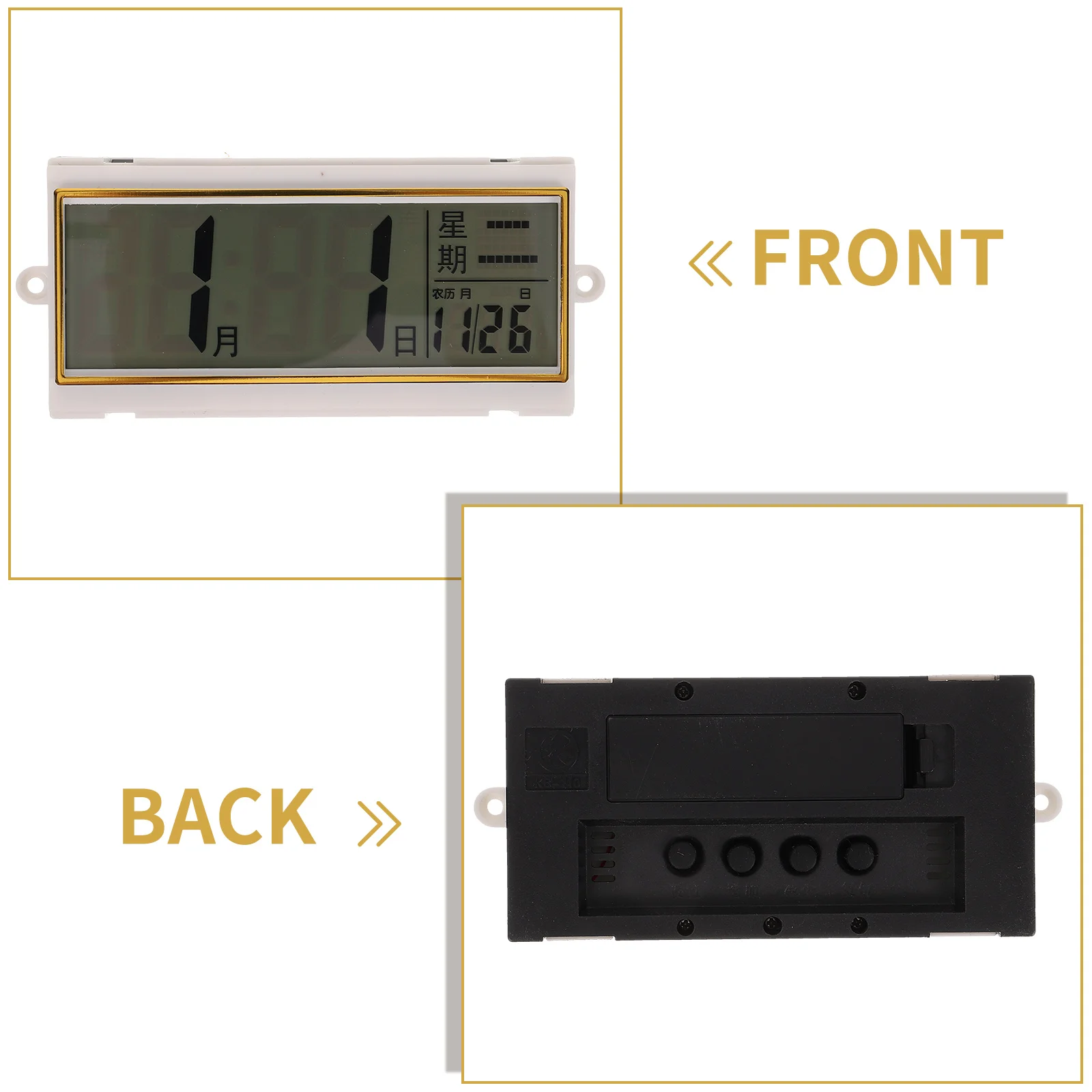 

LCD Screen Clock 110x55mm Lunar Calendar Electronic Calendar For Wall Digital Temperature Decor Accurate Time