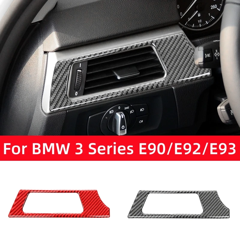 For BMW 3 Series E90 E92 E93 2005-2012 Accessories Carbon Fiber Car Driver's Seat Air Conditioning Outlet Trim Cover Stickers