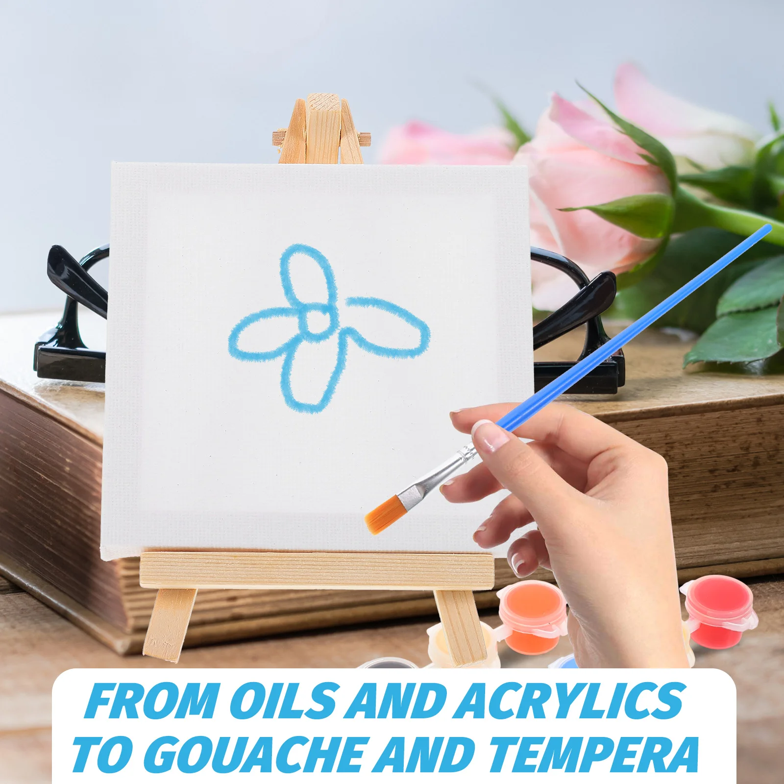 

1 Set Miniature Easel Wooden Display Stand Lightweight Diy Canvas Easel For Acrylic Oil Painting Portable Sketching Frame Craft