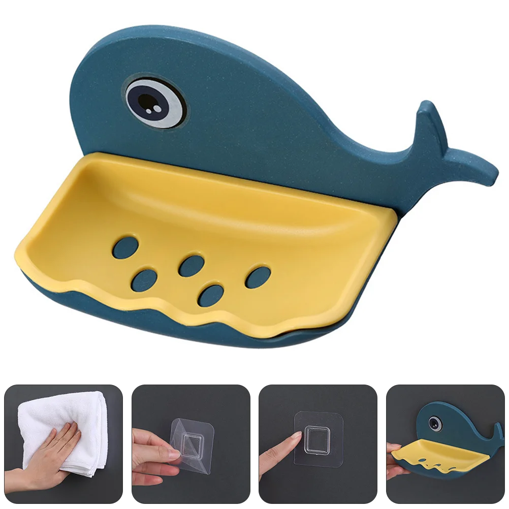 

Punch-free Wall Mounted Soap Case Bathroom Soap Holder Whale Shaped Soap Box Soap Dish Holder Hanging Soap Container