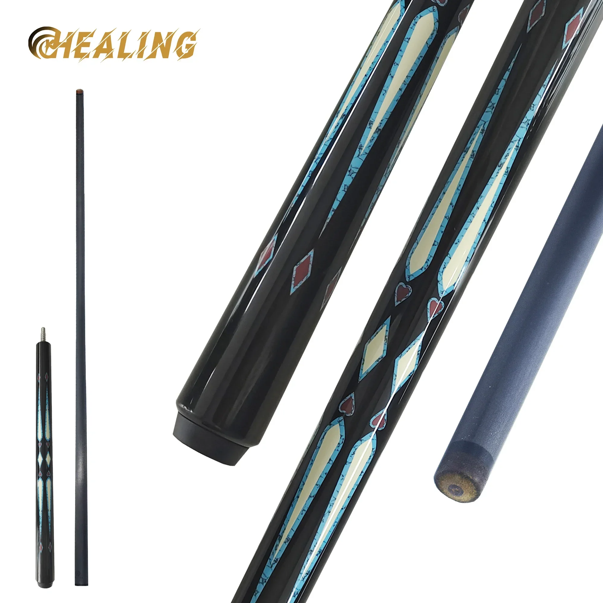 OKHEALING-Carbon Fiber Billiard Cues, Pool Cue CarbonT700, 3/4 Small Tip, 10.5mm, Billard Stick, Billiard Cue Accessories