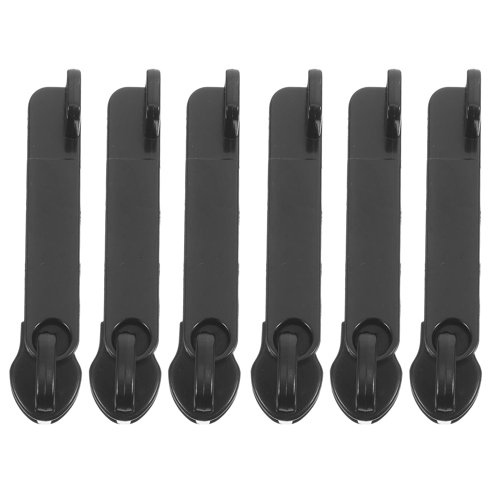 

6pcs Luggage Zipper Pulls Universal Replacement Black Detachable Suitcase Slider Fix Double Sided Head Smooth Metal Travel