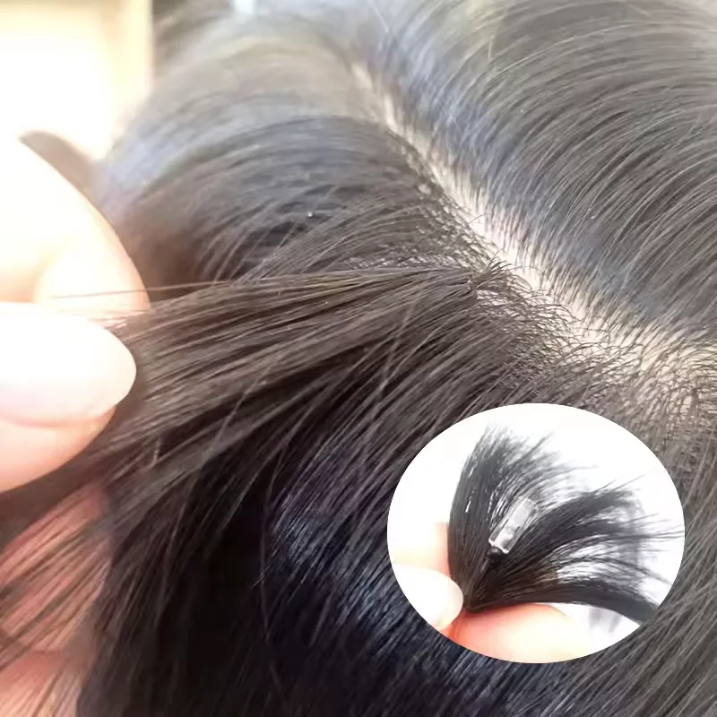 100 شعر بشري بكر عالي الجودة، شعر هندي خام مزدوج الجودة، وصلات شعر ريشة H6