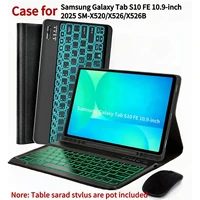 Funda para Samsung Tab S10 FE 10,9 pulgadas 2025, funda con teclado inalámbrico Bluetooth para Galaxy Tab S10 FE 10,9 SM-X520/X526/X526B