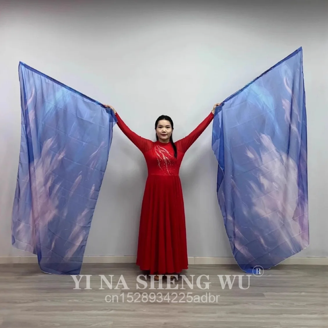 밸리 댄스 액세서리 댄스 플래그 160*110cm 그라디언트 색상 성인 여성을위한 한 쌍의 플래그 무대 공연 연습 소품