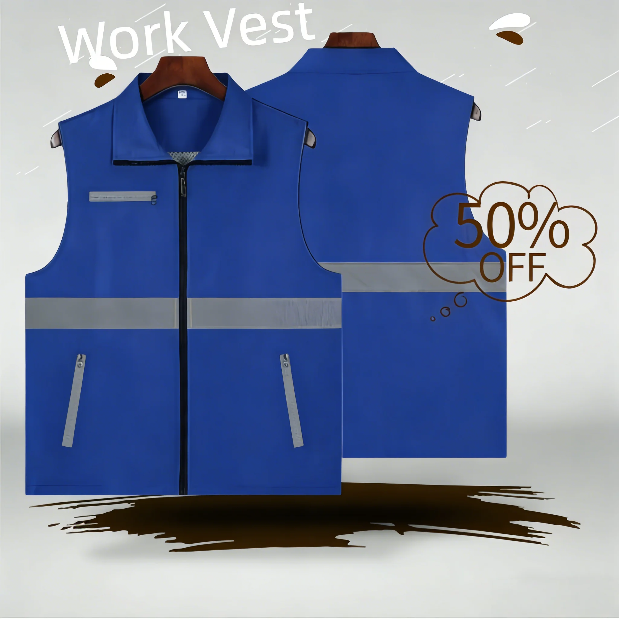 Customizable Outdoor Vest for Party Members Volunteer Work Advertising Activities Printed Logo Red Workwear Vest