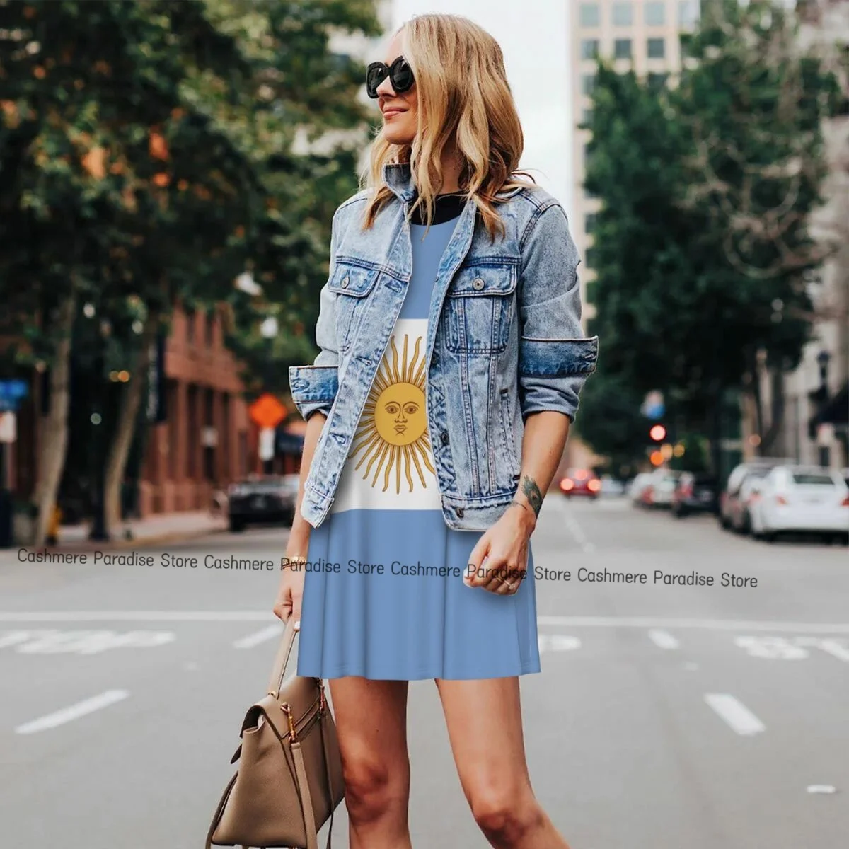 Robes d'été pour femmes, t-shirt de plage, sans manches, drapeau argentin, décontracté, ample, débardeur, 2025