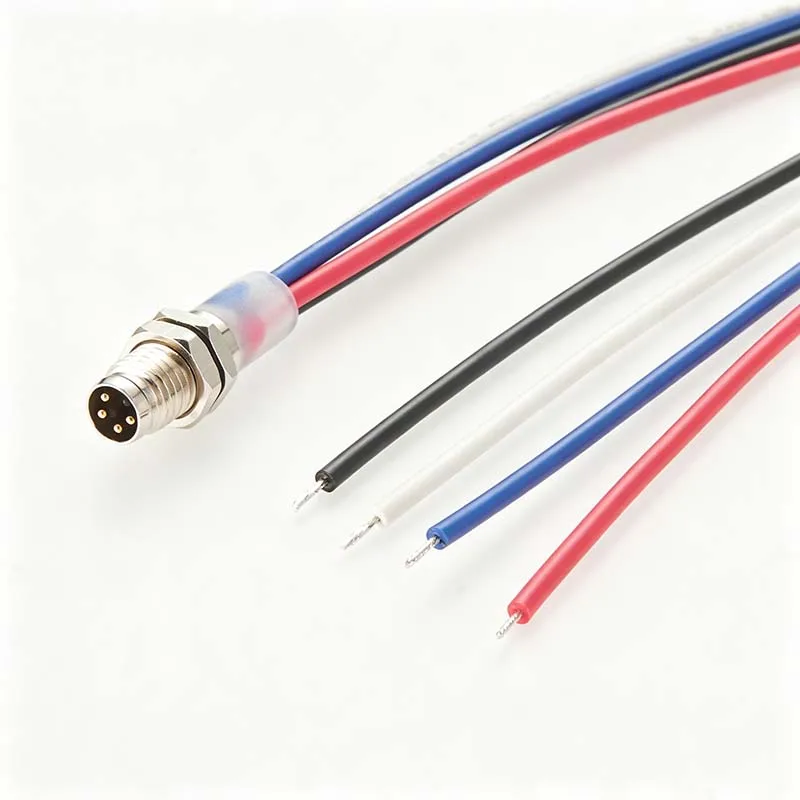 M8 4-pin Panel-Mount Cable, Flange-Mounted, IP67-Rated Industrial Robot Sensor Interface Cable