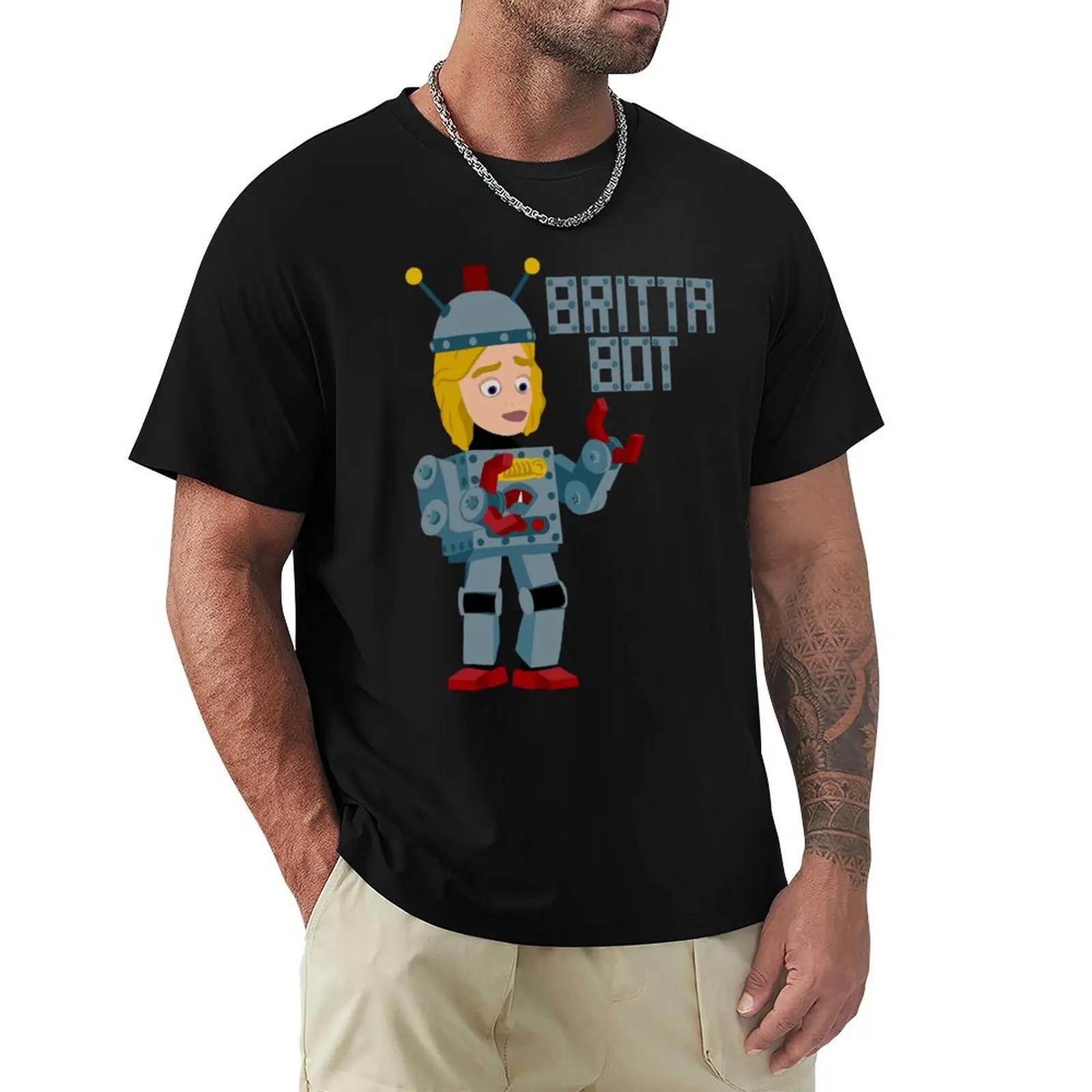 

Britta Bot (Community TV Show) T-Shirt graphic t shirts custom t-shirts blue archive Anime t-shirt oversized t shirt men