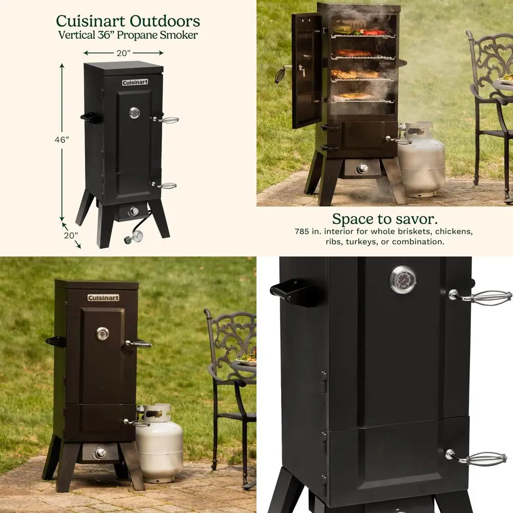 

Простота 36 пропановых курильщиков с 4 стойками, подносами для дерева и воды, 15 000 БТЕ для барбекю и курения мяса