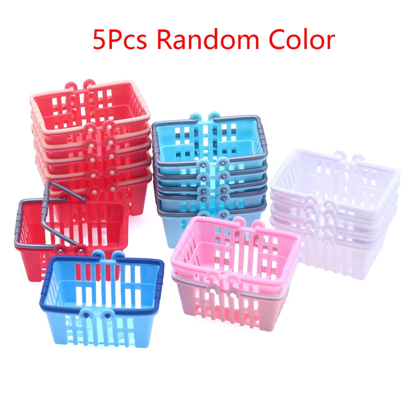 5 pièces 1:12 jouet maison de poupée accessoires maison de poupée Miniature supermarché panier alimentaire panier modèle cuisine décor