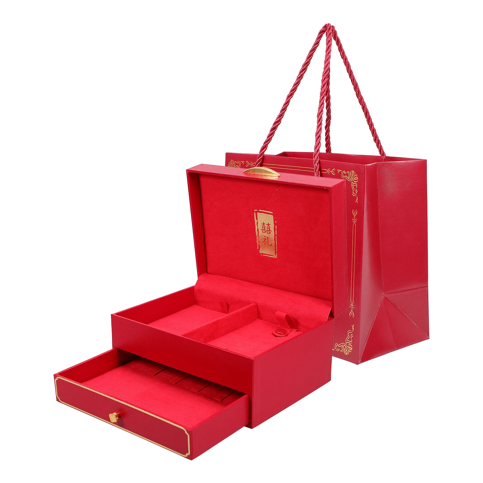 

Jewelry High Chinese Style Wedding Storage Case for Bracelet Necklace Jewelry Box Ring Women Travel