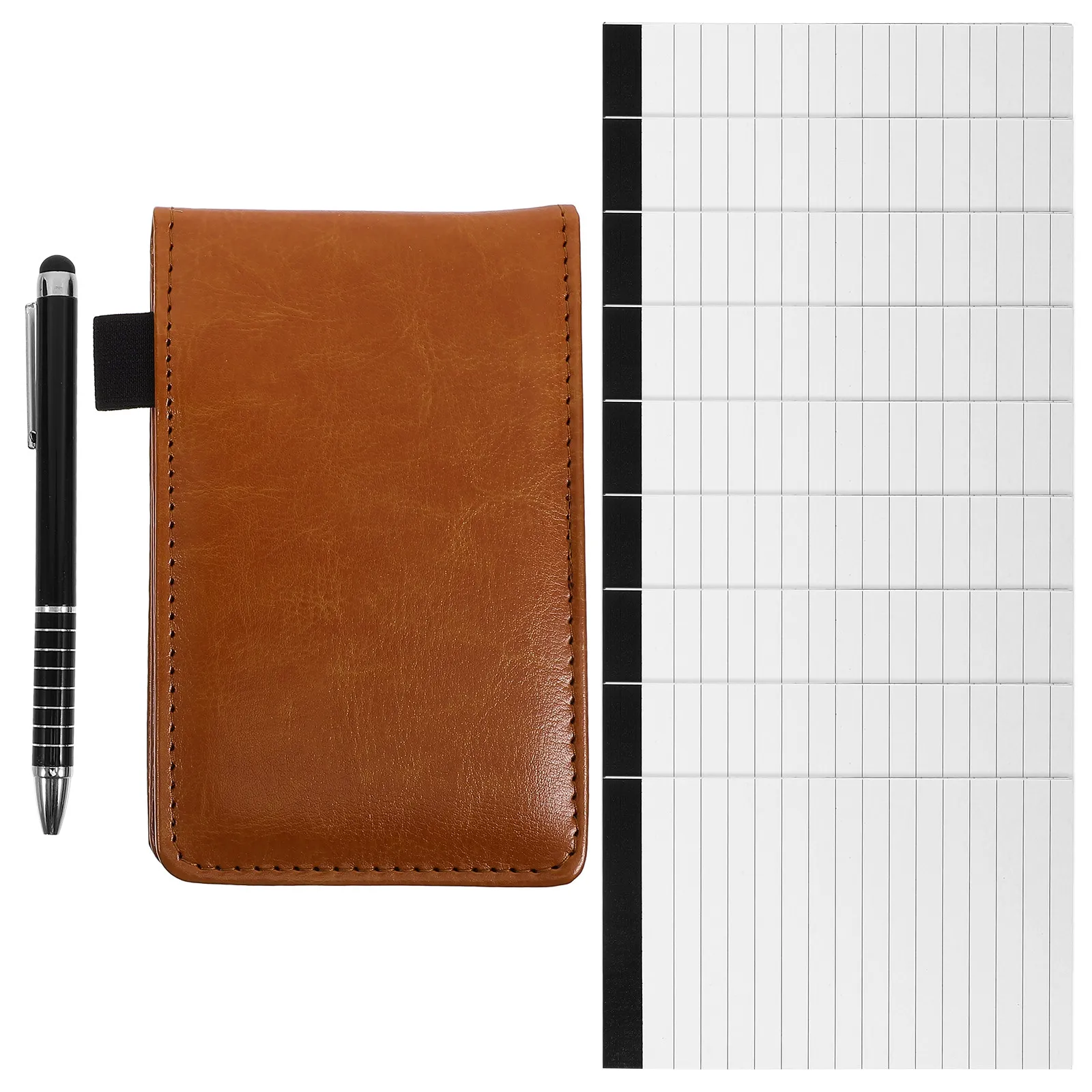 

Набор из 1-го блокнота для путешествий с линованными страницами и обложкой из искусственной кожи, портативный ежедневник для планирования, легкий карманный блокнот для студентов