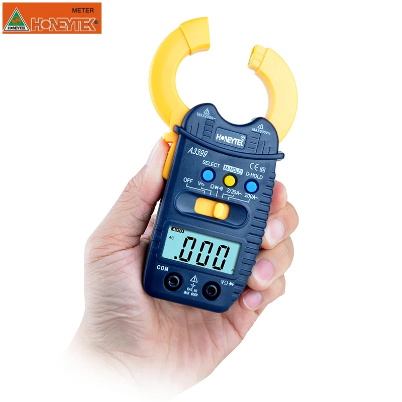 AC/DC Clamp Meter Tester Digital Multimeter A3399 Precision AC Current Tester Tips Voltmeter Auto Range Car Repair Electrical