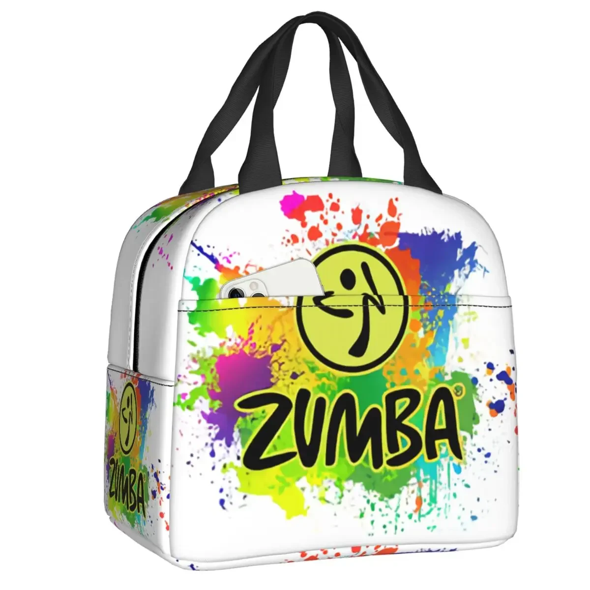 

Custom Fitness Zumbas Insulated Lunch Bag for Women Resuable Dance Cooler Thermal Bento Box Office Picnic Travel