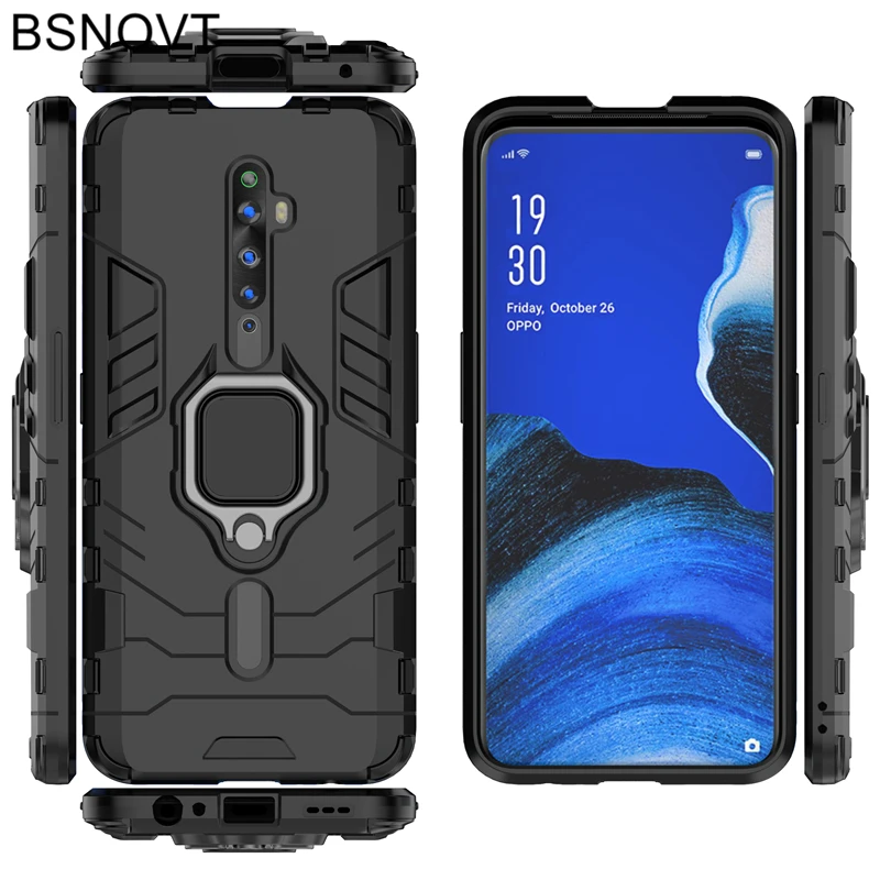 For OPPO Reno2 F Case Magnetic Hard Phone Finger Ring Holder 6.5\