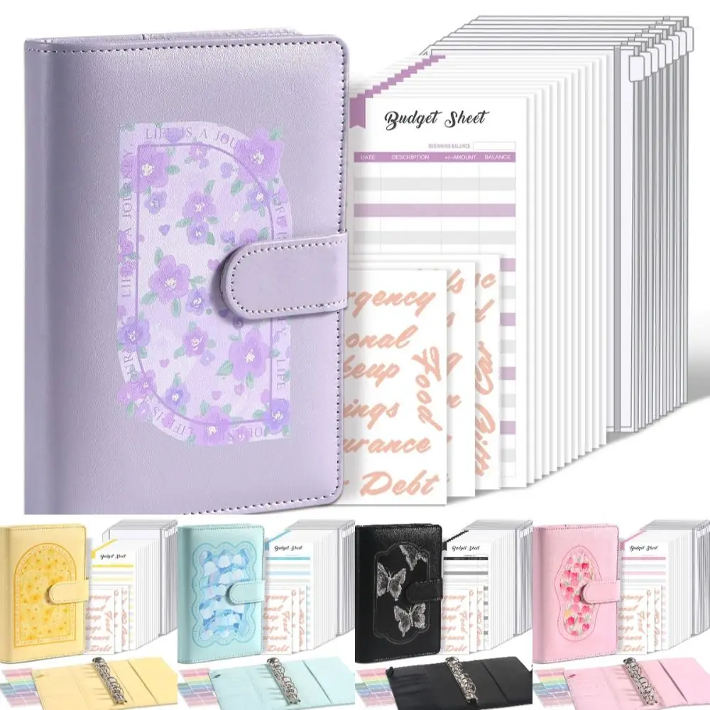 Macaron Color Loose Leaf Notebook A6 Size PU Leather Cover Detachable Zipper Notebook Detachable Zipper Loose Leaf Design