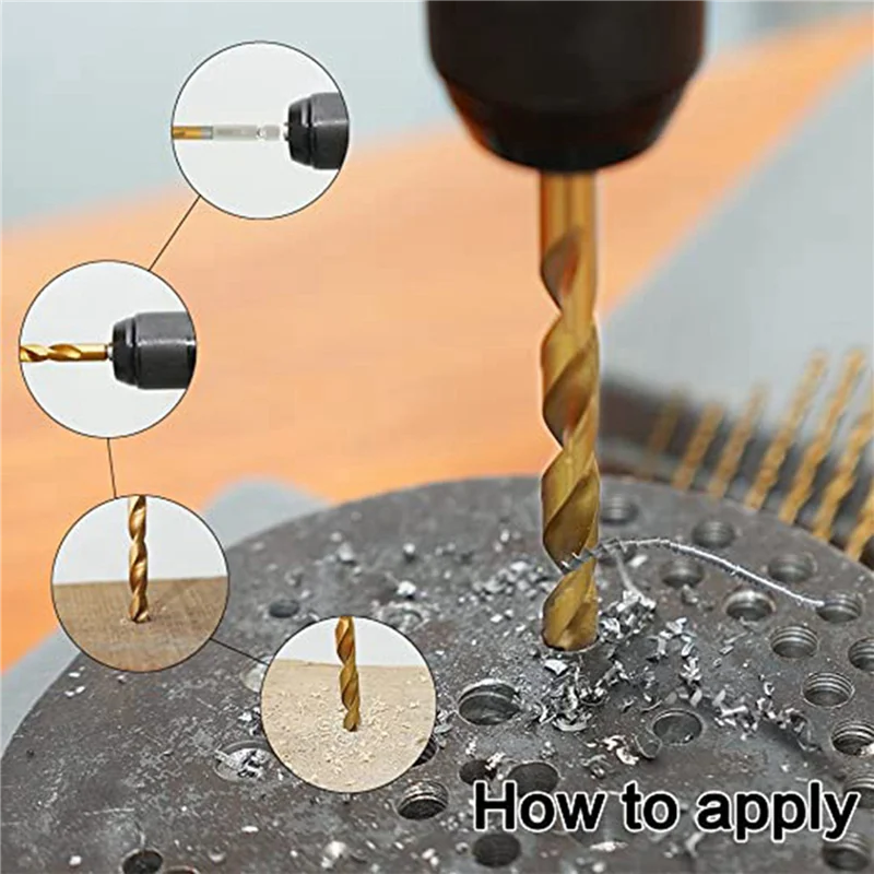 

SEWS-26X Titanium Hex Drill Bit Set 135 Degree Tip HSS Impact Drill Bit Set For Metal, Wood Quick Change Design