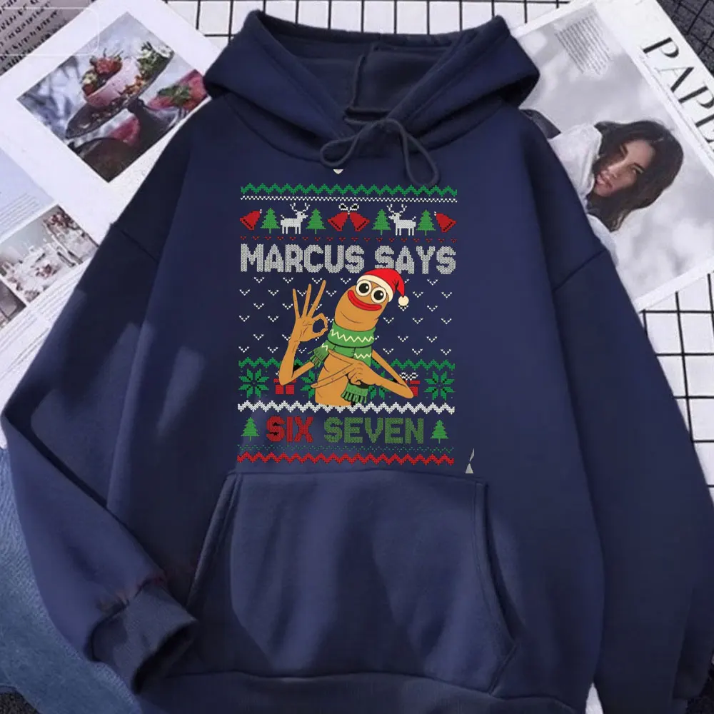 ماركوس الدودة عيد الميلاد هوديي ستة سبعة 6 7 عيد الميلاد الفيروسية التصميم الرقمي ماركوس يقول 67 ميمي الفيروسية هدية عيد الميلاد الفكاهة هدية