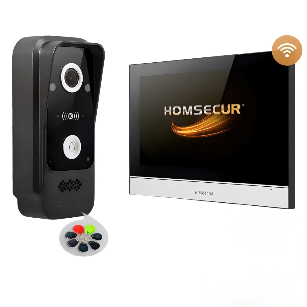 Tuyasmart APP 4 Wire 10” Video Doorphone Intercom HD IP65 Doorbell Camera 13.56Mhz IC Card Unlock Motion Detection Recording