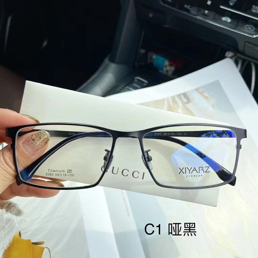 58 mm Big Frame Men Pure Titanium Large Size Prescription Eyeglasses Flexible Temples Light Frame Optical for Wide Face