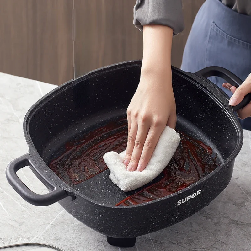 Electric Chafing Dish Household Multi-Functional Electric Caldron Food Warmer Hot Pot Small Electric Heat Pan Non-Stick Pan