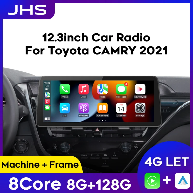 12.3inch Car Radio For Toyota Camry 2021 Multimedia Video Player GPS Navigation Stereo Carplay Android Auto Touch Screen DVD