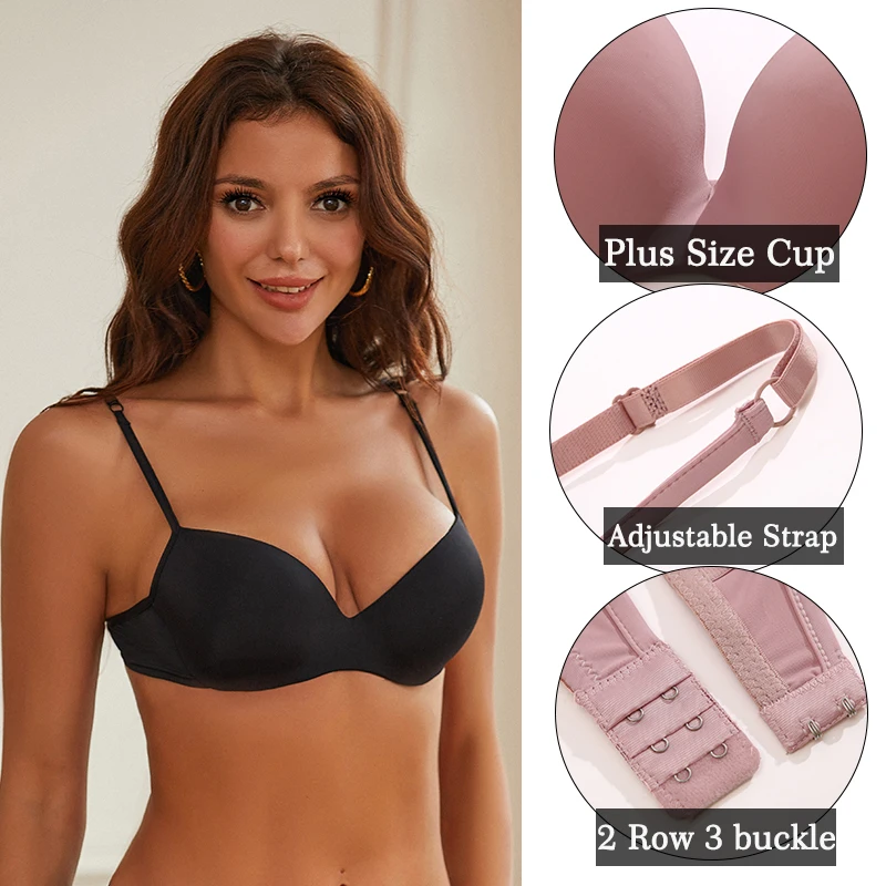 Sexy Breast-Expanding Women Bralette Underwear Ladies Gather Up No Show Sleepwear Big Breastless 34-42 Seamless Bra Brassiere