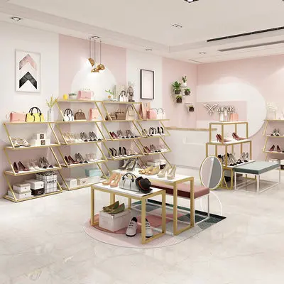 Shoe store shoe rack display rack, store high and low shelves, children's shoe stores, special stepped clothing store  rack
