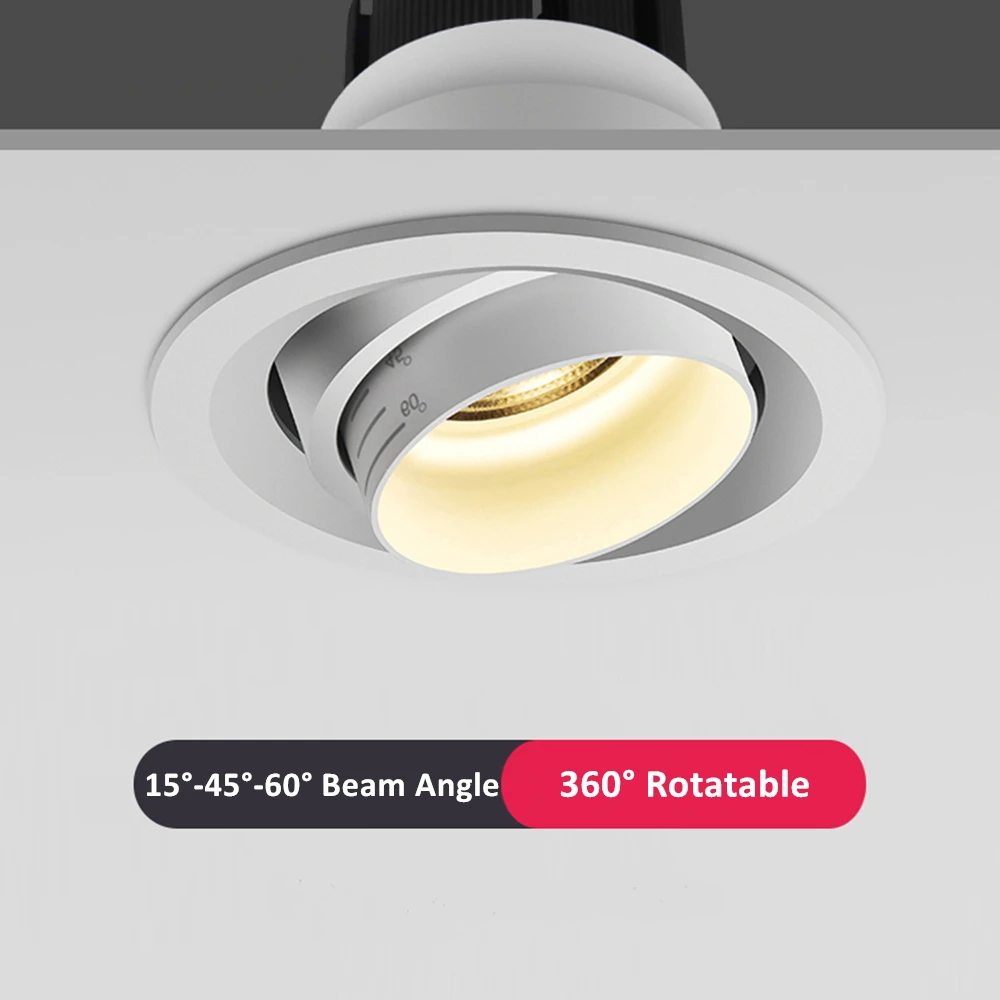 

Led Downlight Spotlight Focusing Recessed Ceiling Spot Light Adjustable Beam Angle COB Focus Wall Washing Lamp White