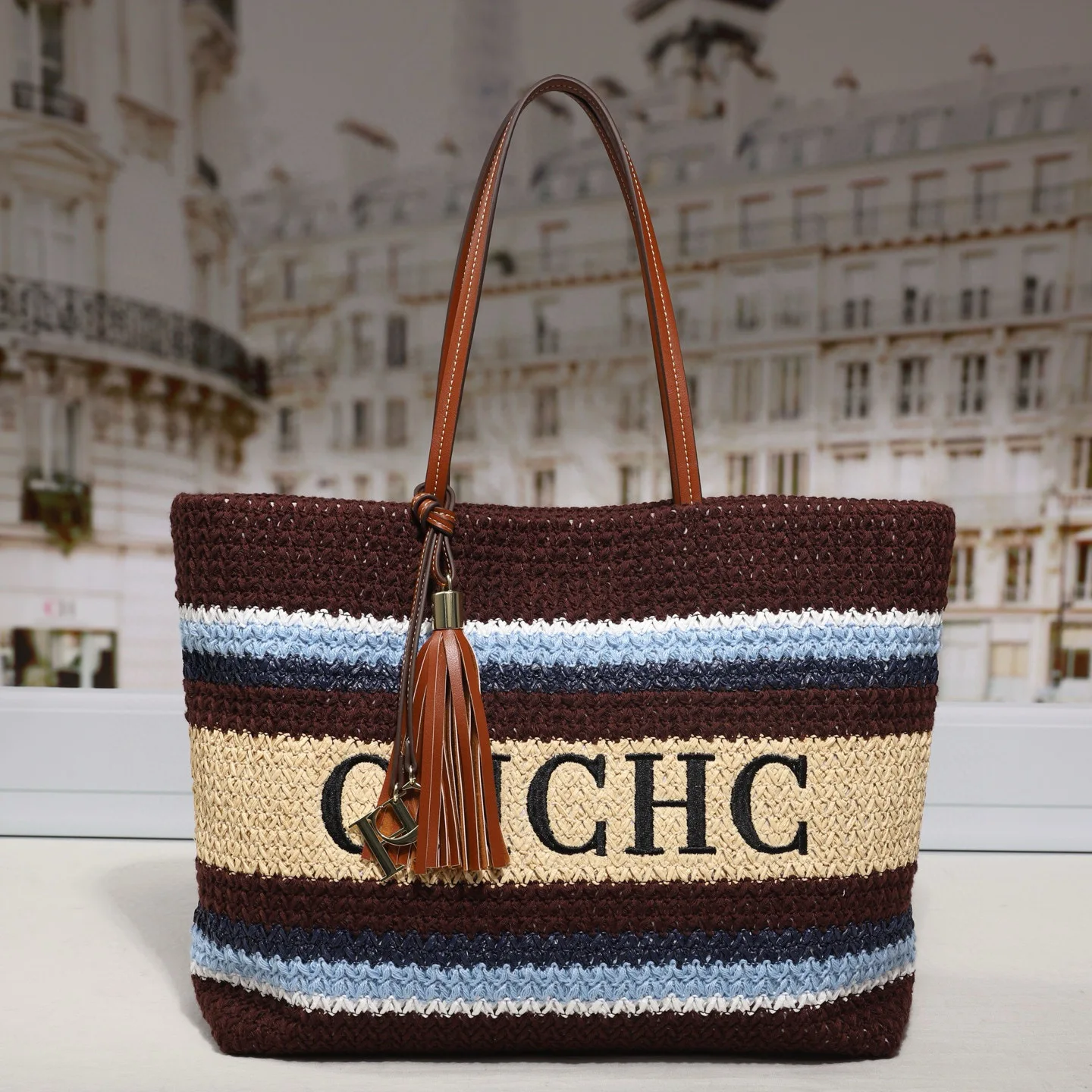 

‌2025 Straw Tote Bag for Women, Large Capacity Beach Bag - Bohemian Woven Market Basket, Fashionable Shoulder Carry All Purse