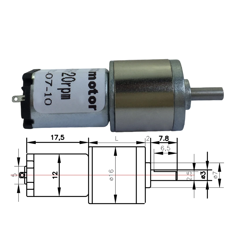 JGA16-030 Miniature DC Gear Motors Gear Motors Electronic Lock Electric Toothbrush Motors