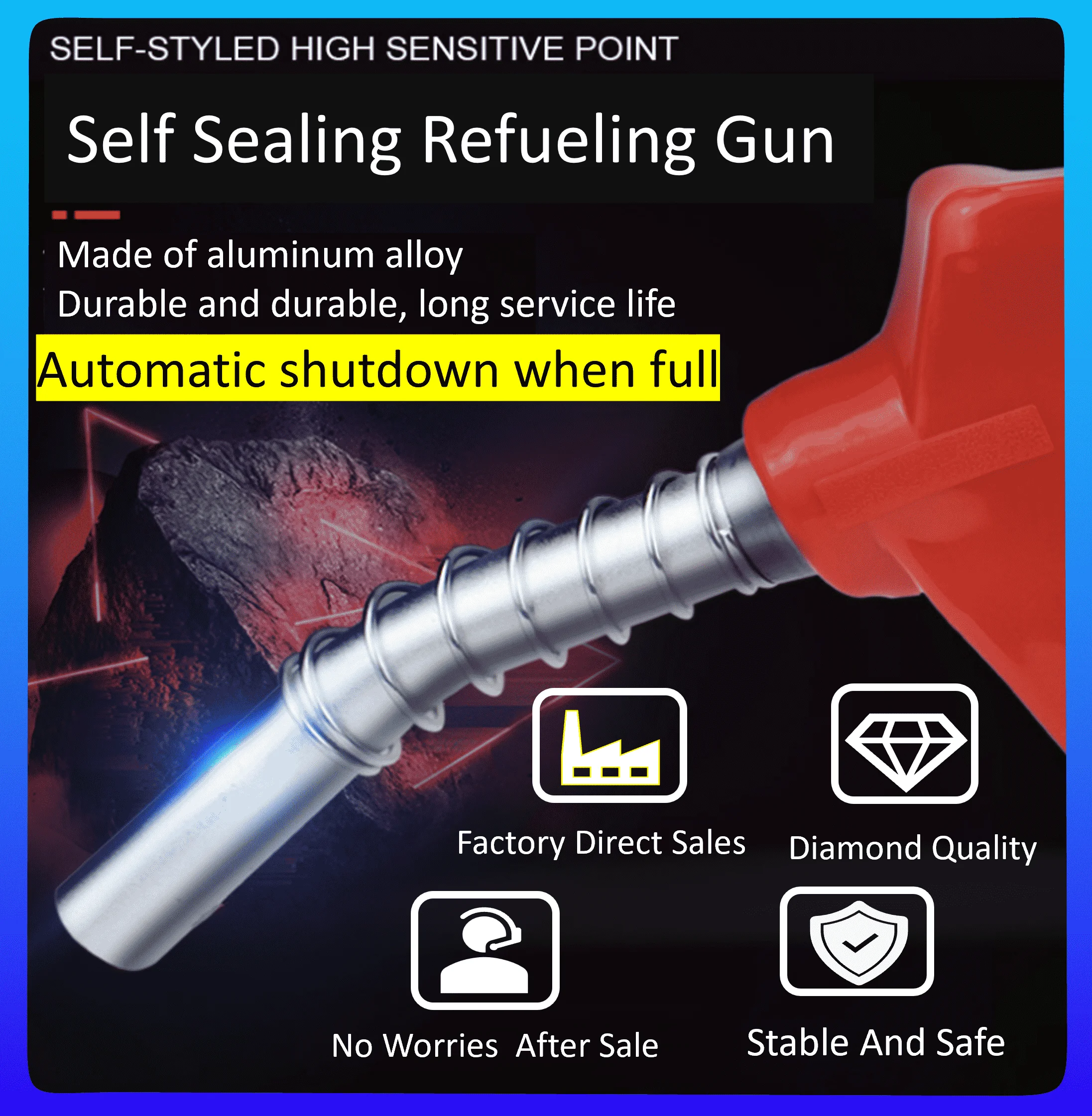 Pistol Fuel Dispenser Automatic Shut-Off Fuel Nozzle Petrol/Gasoline/Diesel Oil Filling Gun Gas Station Refuel Injection Tool