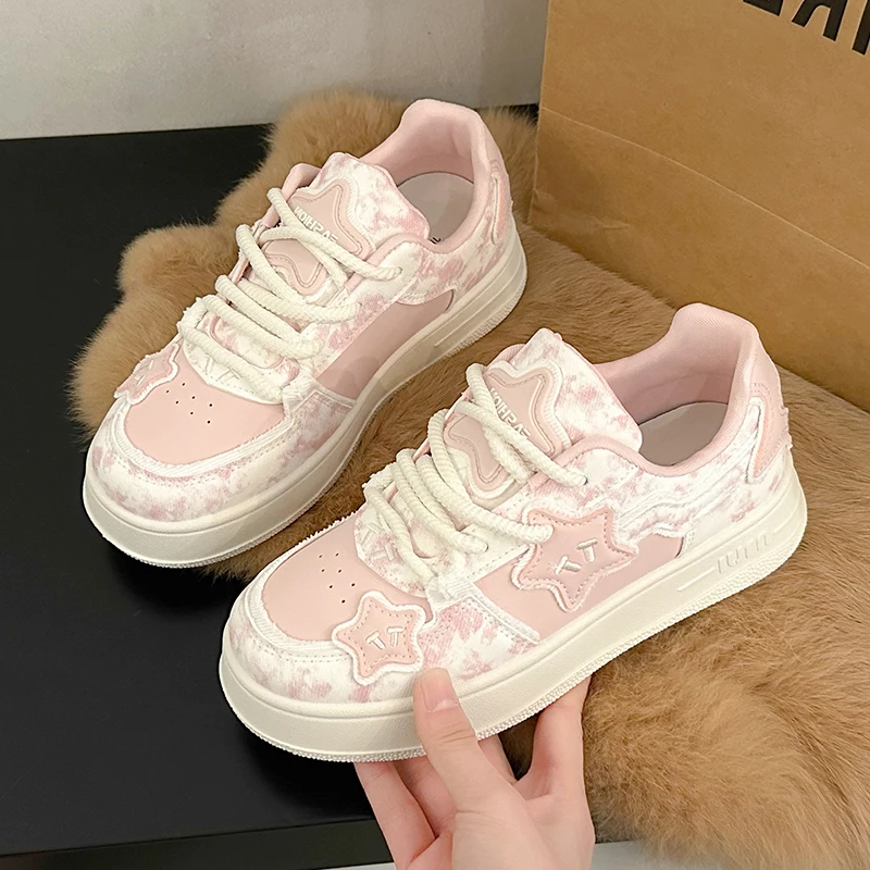 Damesschoenen Sneakers Retro Y2K Ster Veelkleurig Punk Straat Skateboard Schoenen Leuke Patchwork Koreaanse stijl Casual vrouwelijke schoenen