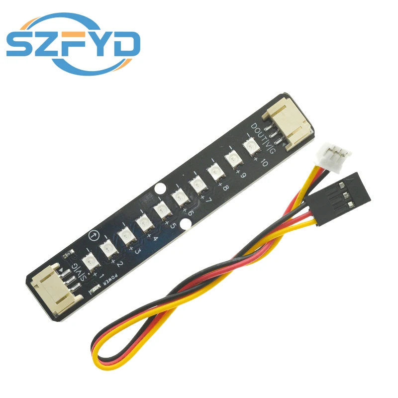 1PCS 10 Bit RGB LED Strip Light WS2812B Programmable 5V Color Changing Colorful Strip Light For Arduino Kit ESP32