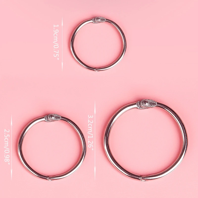 30/50Pcs Loose Leaf Binder Rings Metal Book Rings for Key Ring for Flash Card Index Card DIY Scrapbook Album 19mm/25mm/3