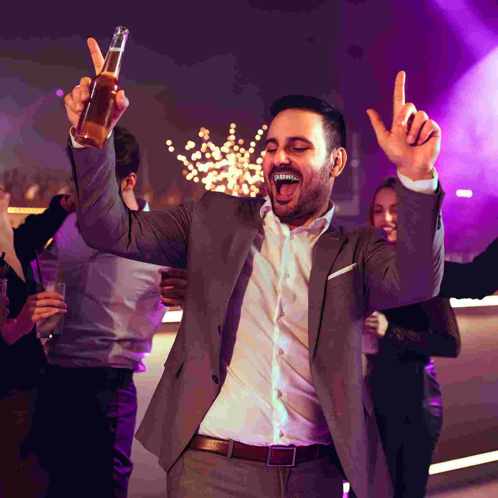 Teeth Jewelry Silver Teeth Braces and Bottom Set Shiny Teeth