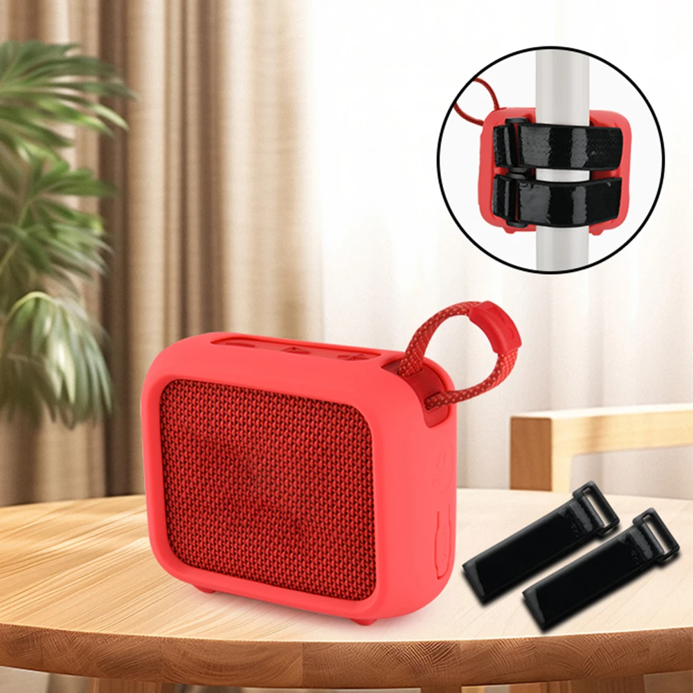 Funda de silicona bolsa de transporte de viaje con correa de montaje de altavoz funda de altavoz portátil cubierta de altavoz a prueba de golpes para altavoz JBL Go 4