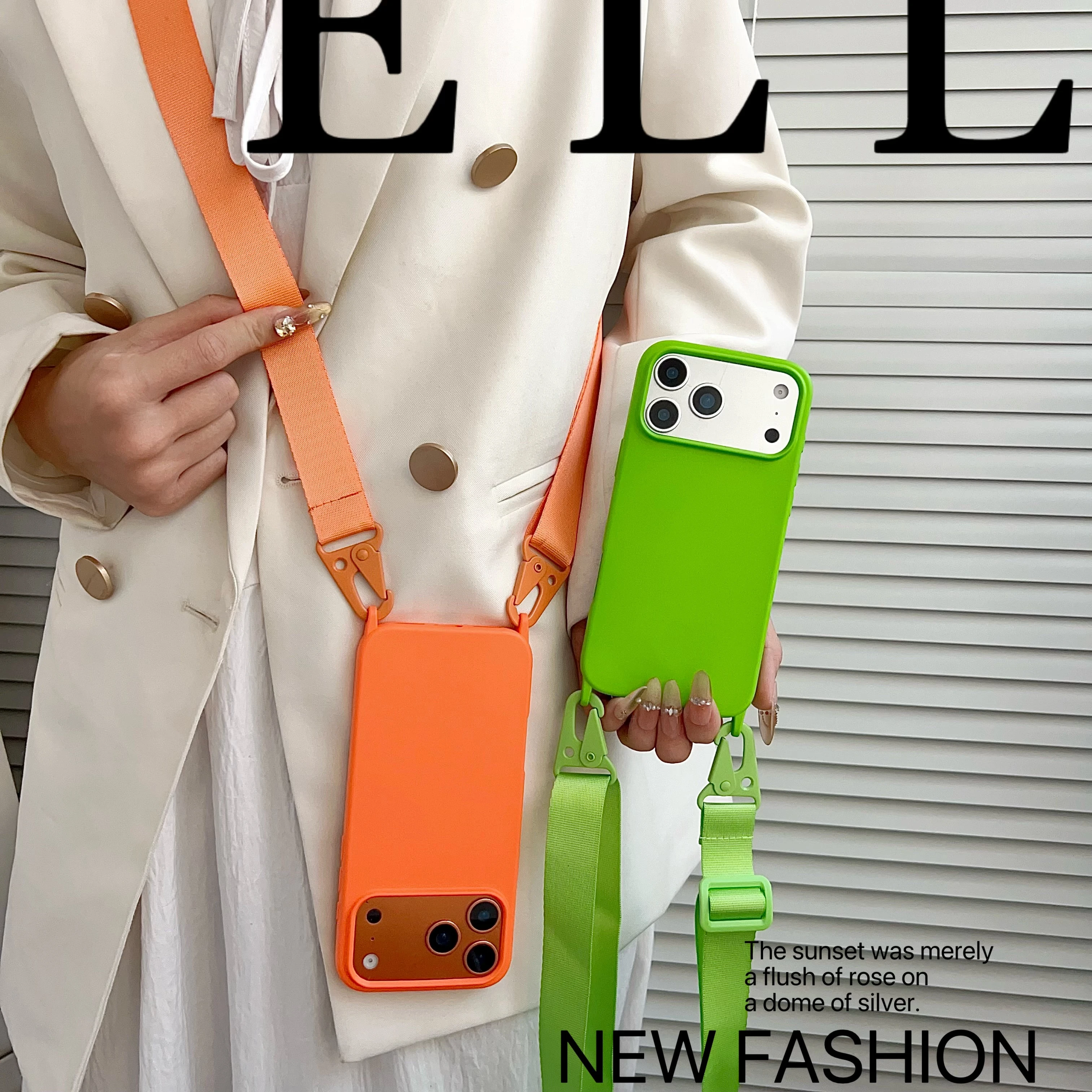 Crossbody Lanyard Matte Silicone Soft Case For iPhone 17 Pro Max 16 12 11 15 Pro 13 14 Plus Necklace Strap Shockproof Back Cover