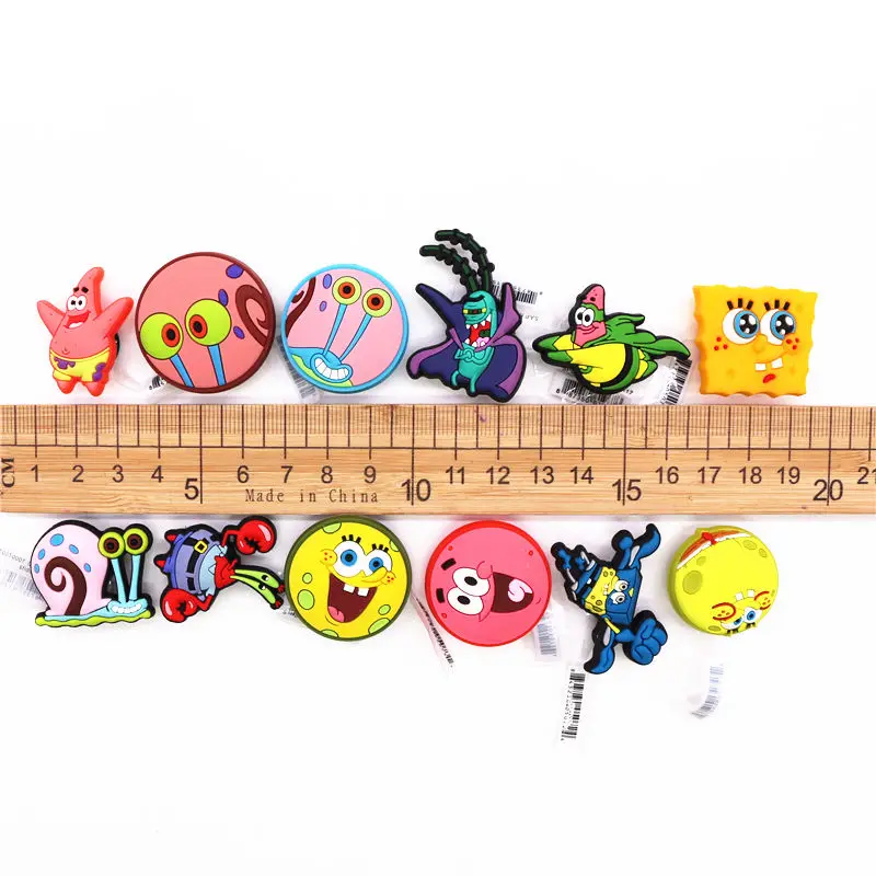 1pcs Cartoon SpongeBob Patrick Star PVC Shoe Charms Monsters Inc Sullivan Shoe Accessories Decorations Kids Women Shoes Buckle