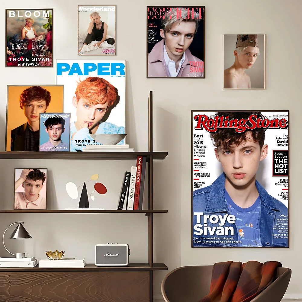 Singer T-Troye Sivan Vintage Posters Sticky Whitepaper Sticker DIY Room Bar Cafe Room Wall Decor