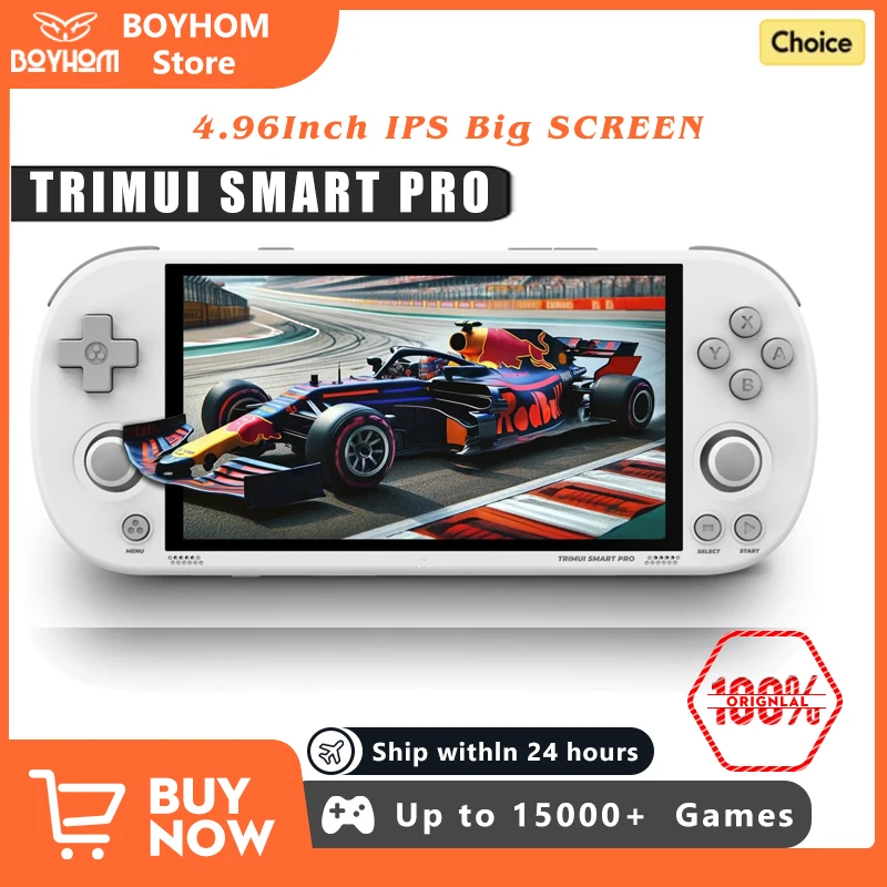 Trimui Smart Pro Handheld Game Console 4.96''IPS Screen Linux System Joystick RGB Lighting Smartpro Retro Video Game Player Gift