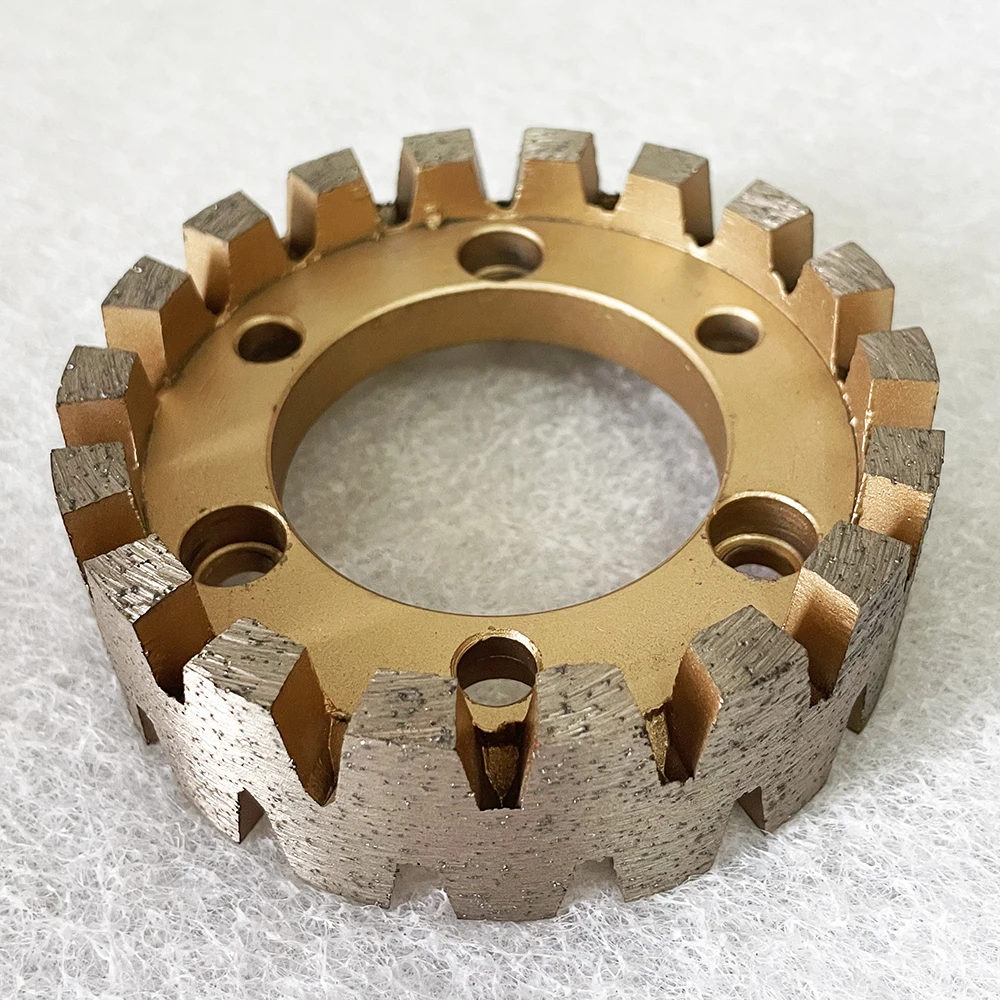 1PC 90mm Diamond Integral Segmented Standard Stubbing Wheel Heavy Duty Milling Tool For Granite On CNC Machine