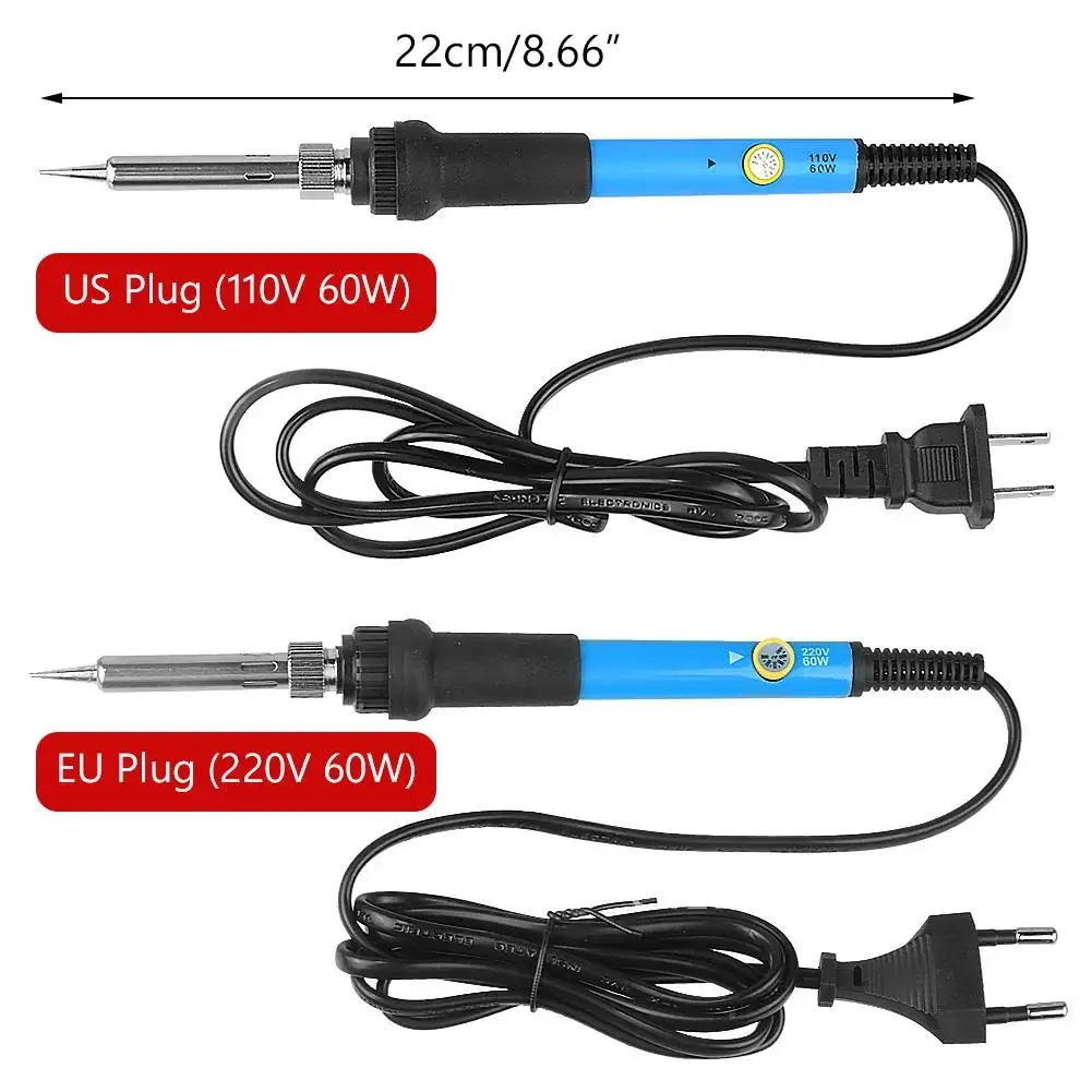 

New US/EU Iron Adjustable Temperature Electric Welding Tool 60W Welding Solder Rework Station Heat Pencil Tips Repair Portable