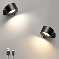 LED Wall Mount Night Light, With Remote Control Wall Light, USB Rechargeable Battery 3Colors Temperature Dimmable, Wiring-Free M